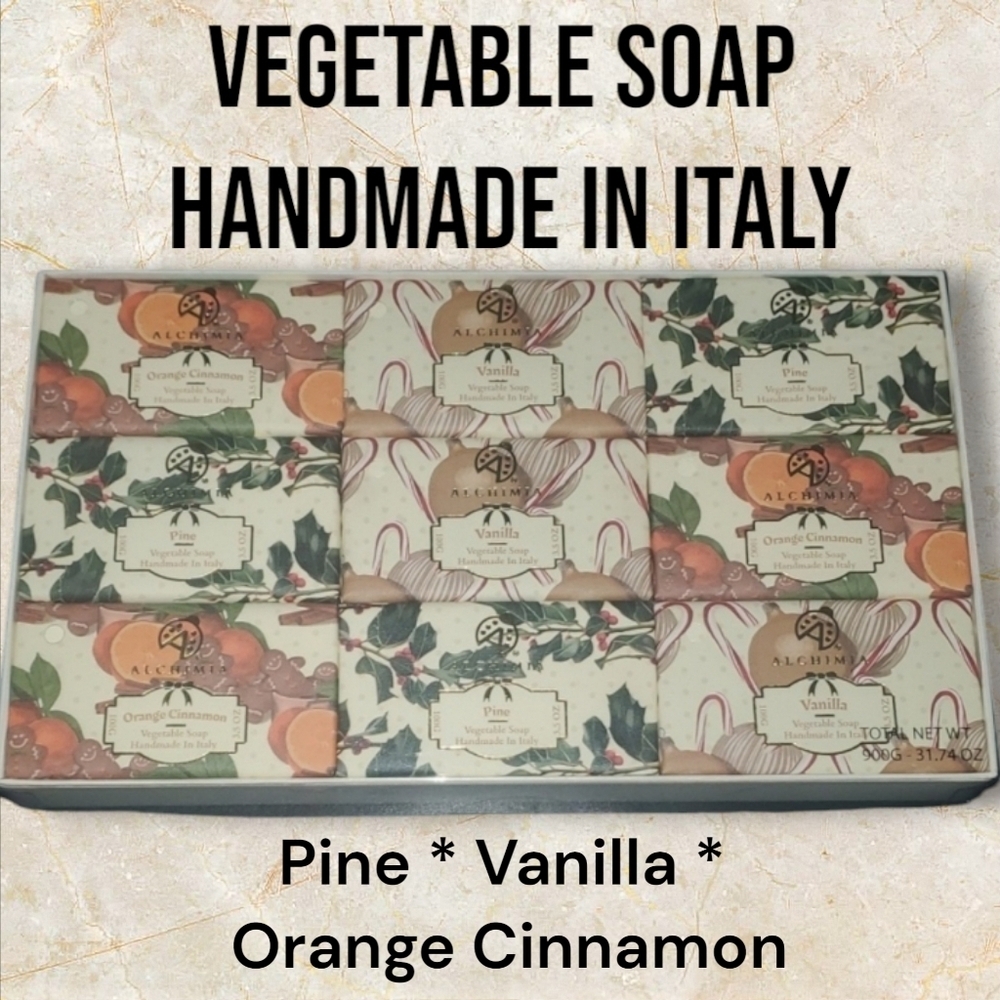 Alchimia soap bath & body size 9 bars x 3.50 ounces each vegetable soap fragrant